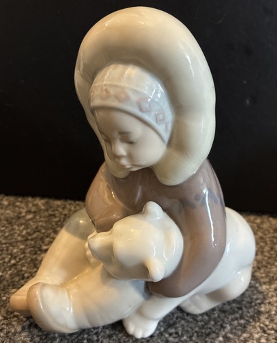 Lladro eskimo child with polar - child,
