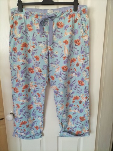 Fat face blue floral bunny - face,
