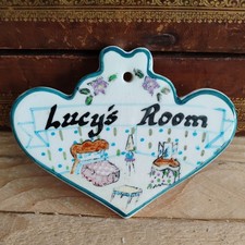 Ceramic Name Door Plate Lucys Room Lucy by Toni Raymond Pottery