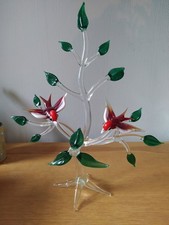 LARGE Art Glass 2 BIRDS  on