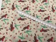 X5 Metres  Polycotton Fabric Material /Christmas Robins /Job Lot Bulk Buy
