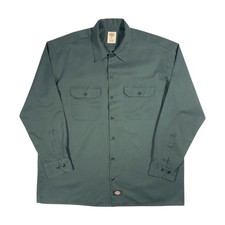 Dickies Green Relaxed Fit Long Sleeve Twill Work Shirt XL Workwear