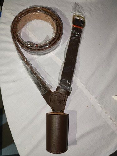 Flag pole holder belt brown - pole,