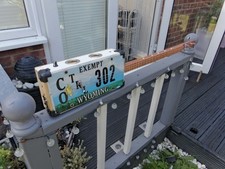 3 STRING HOMEMADE FRETTED ACOUSTIC/ELECTRIC USA STATEPLATE GUITAR