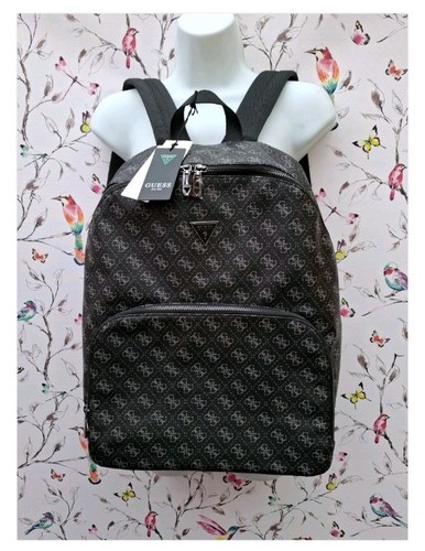 Guess black logo backpack - black,