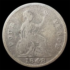 1848 Silver Fourpence, Rare
