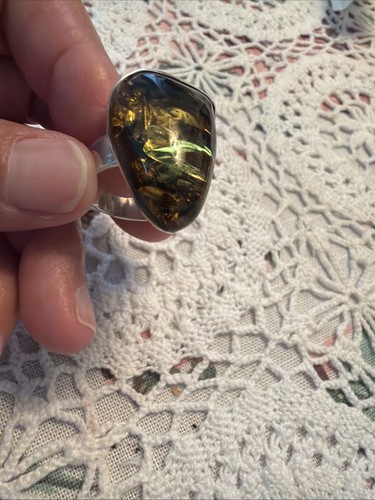 Vintage baltic green amber - green,