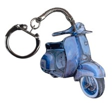 Blue Vespa Scooter Keyring -