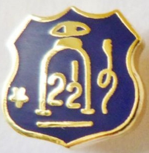 Small orange order lapel badge - orange,