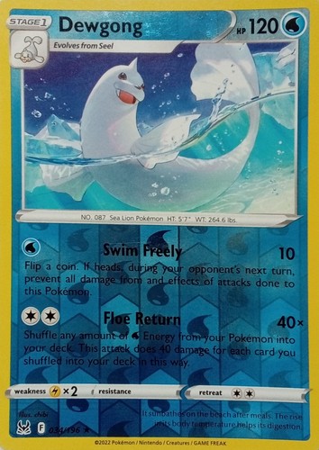034 196 dewgong reverse holo - dewgong,