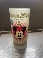 90s RARE Disney Store Exclusive Mickey Mouse Retro Frosted Glass Tumbler EUC