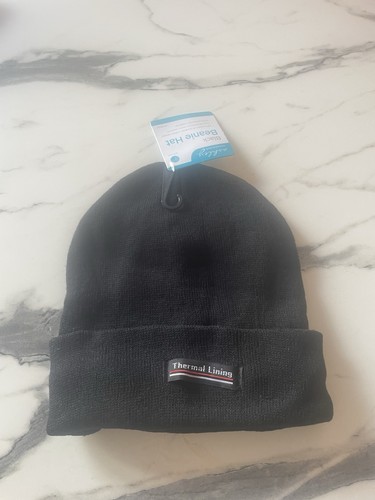 Black thermal beanie - black,