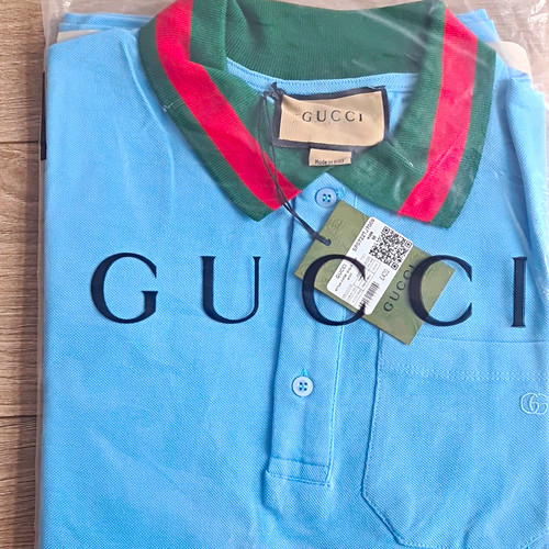 Gucci men blue piqué - piqué, cotton