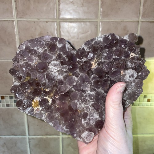 Large amethyst druzy - druzy, heart