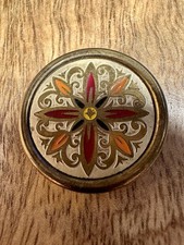 Antique Brass & Enamel Pill