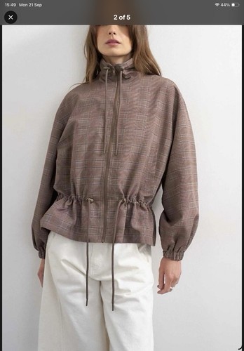 Topshop check funnel neck - topshop,