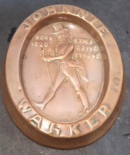 Vintage JOHNNIE WALKER whisky copper ashtray tip tray advertising