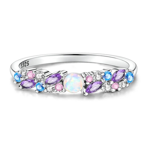 Multi gemstone opal eternity - opal,