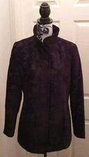 DASH Short Baroque Embossed Tone On Tone Pattern Chenille Zipped Jacket, UK10