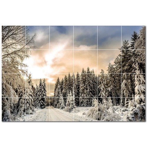 Winter ceramic tile - ceramic, wall