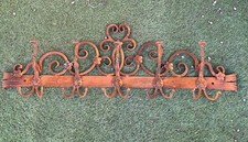 Large Blacksmith made Wrought Iron Wall Hanging Hat & Coat Rack Hall Stand