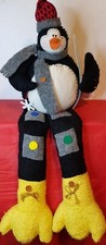 Large 80cm Festive Penguin Character Skiis Dangly Legs Xmas Knit Christmas Decor