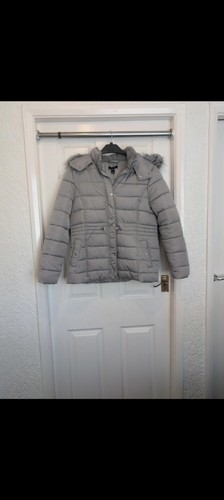 Newlook grey puffa jacket - grey, size