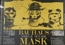BAUHAUS ORIGINAL 1981 Mask UK Tour CONCERT POSTER - Peter Murphy - RARE