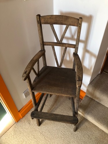 Antique childrens high - , chair