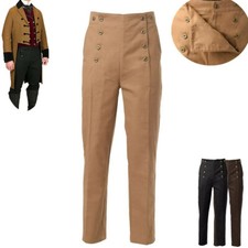 Men Victorian Pants Regency Fall Front Trousers Architect Pants Pirate Steampunk