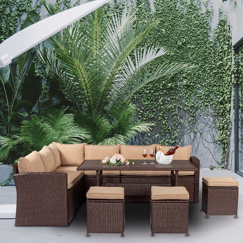 Piece rattan dining - 8-piece,