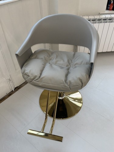 Hairdressing chair grey gold - hairdressing,