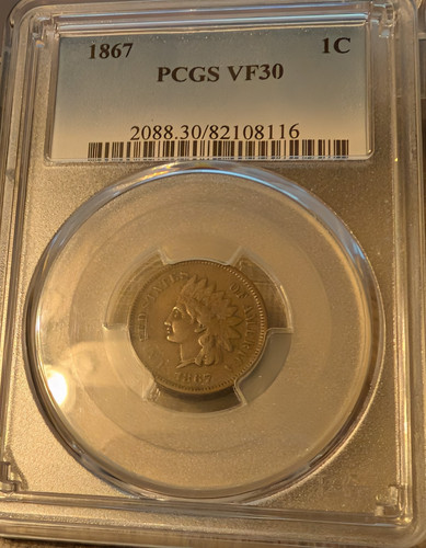 1867 indian head cent pcgs - indian,