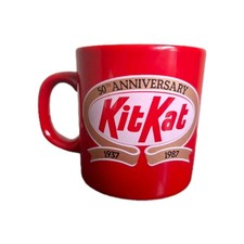 Kit Kat mug Red 50th Anniversary Ceramic cup vintage   1987