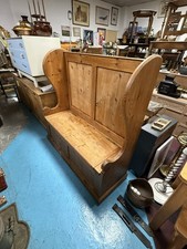 Antique country pine pew - antique,