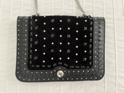 Zara black leather suede