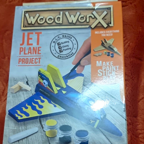 Wood worx jet aircraft wooden - wood,