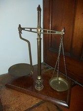 Antique Brass Scale Balance Avery Class 1 Old scales With Some Weights 