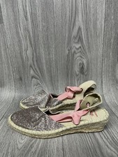 Cath Kidston Ankle Tie Glitter Espadrille Shoes UK Size 6 Brand New ￼