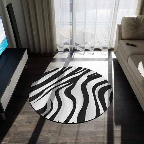 Zebra skin print round - zebra,