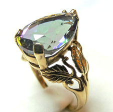 Huge mystic topaz ring 9ct - huge,