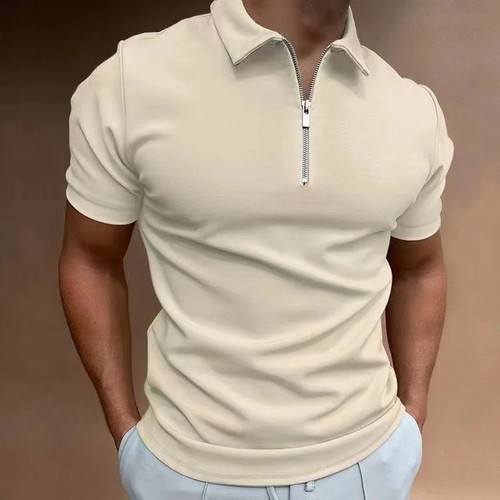 Mens zip polo - shirt, short
