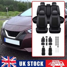 For Nissan Micra 5 Seats Car Seat Cover PU Leather Full Set Car Seat Protectors#