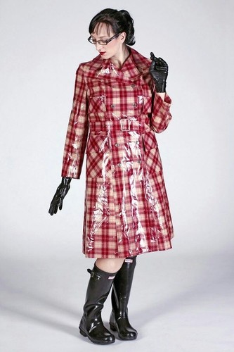 Red bormax pvc raincoat rubber - red,