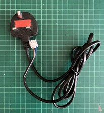 UK Power Cable Lead Plug To 3 Pin Connector 240V Neutral Live Internal Flat