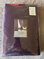 BNIP - Aubergine Elegant Faux Silk Pencil Pleat Fully Lined Curtains - 90” x 90”