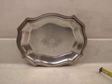 pewter vintage style small canapé serving tray platter Christmas tableware?