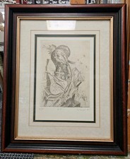 Original pencil signed etching 6/X signed dated91 nicely mounted and framed