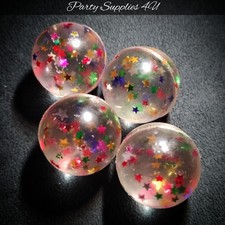 4 x Star Bouncy Jet Balls Party/Bag/Fillers/xmas Stocking/Fun/Favours/Loot/Toys
