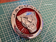 NEW JAGUAR GRILL EMBLEM CAR BADGE LOGO RED F-PACE XE XF XJ 85MM GENUINE UK SELL